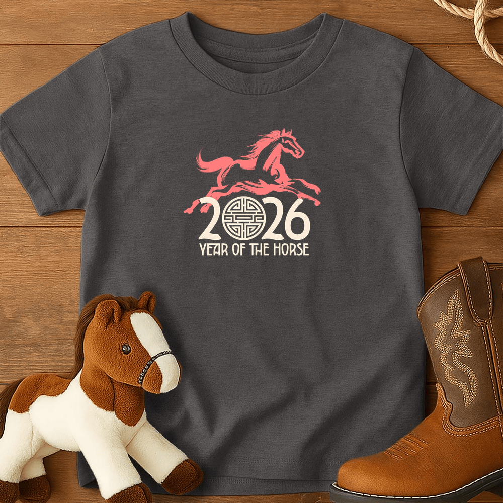 Year Of The Horse 10 - Youth Shirt - Charcoal