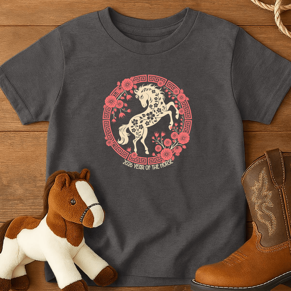 Year Of The Horse 9 - Youth Shirt - Charcoal