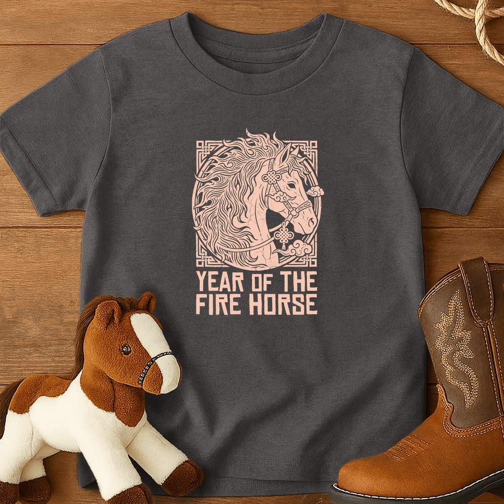 Year Of The Fire Horse 11 - Youth Shirt - Charcoal