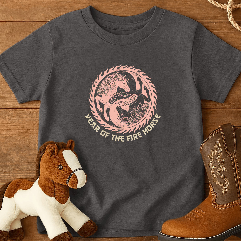Year Of The Fire Horse 7 - Youth Shirt - Charcoal