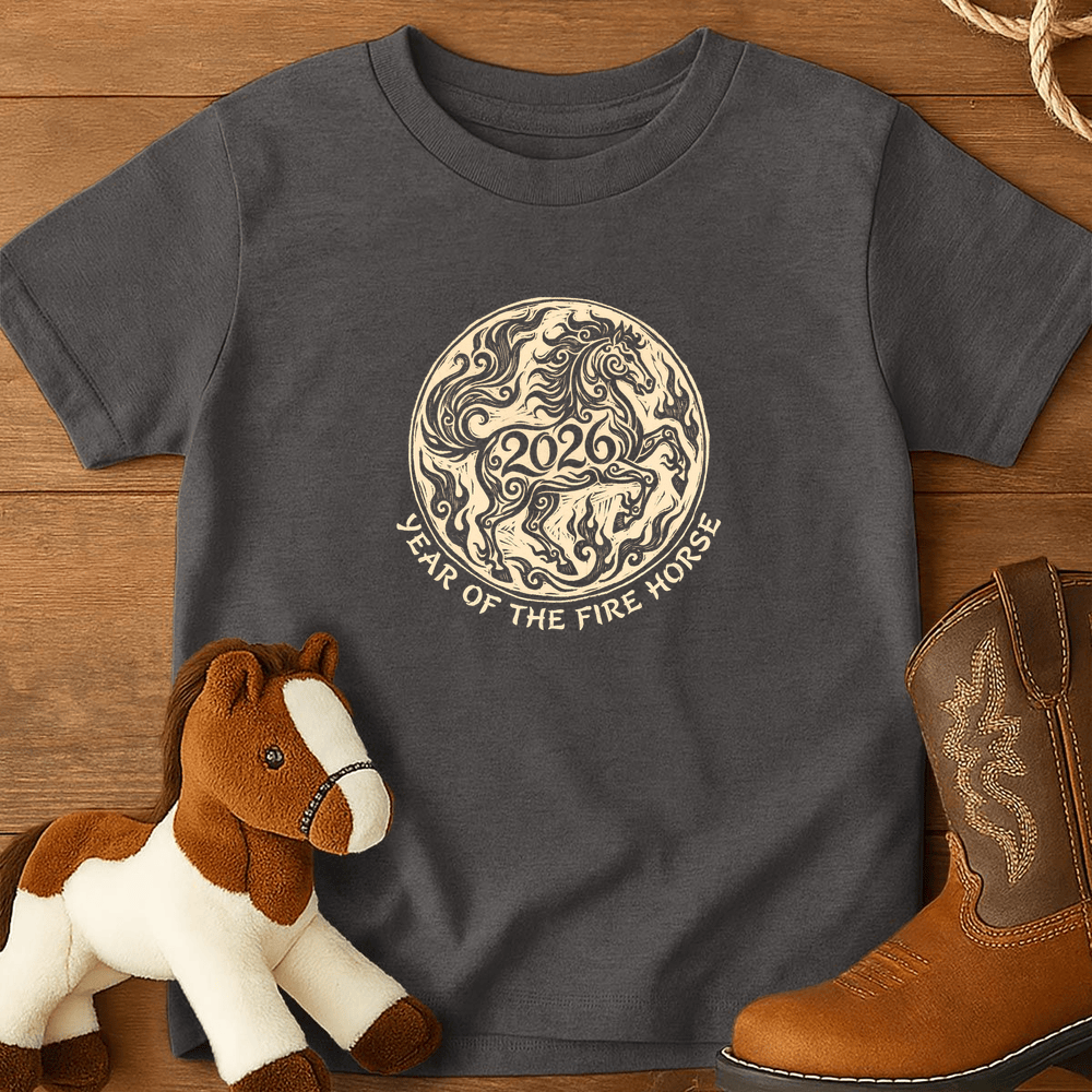 Year Of The Fire Horse 2 - Youth Shirt - Charcoal