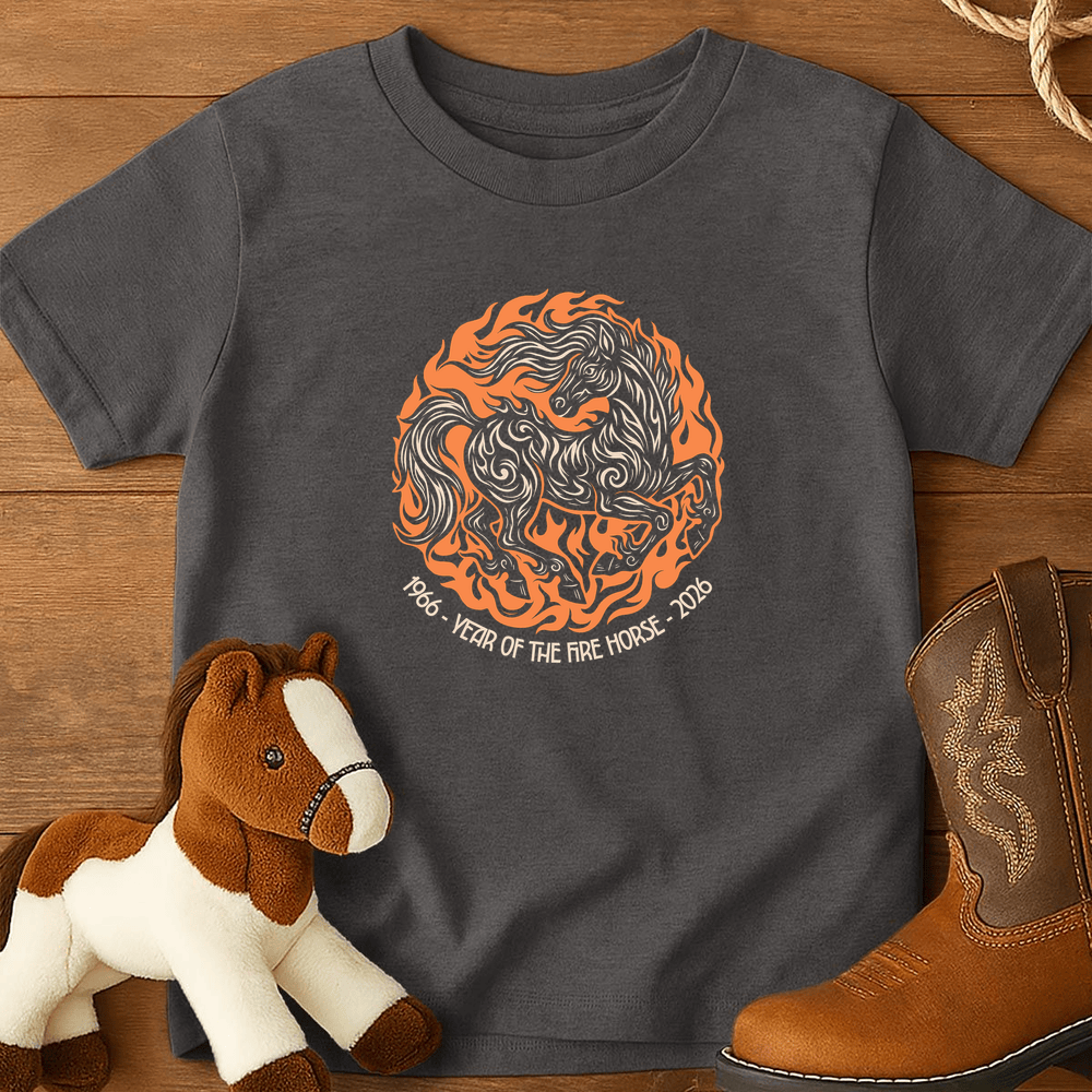Year Of The Fire Horse 5 - Youth Shirt - Charcoal