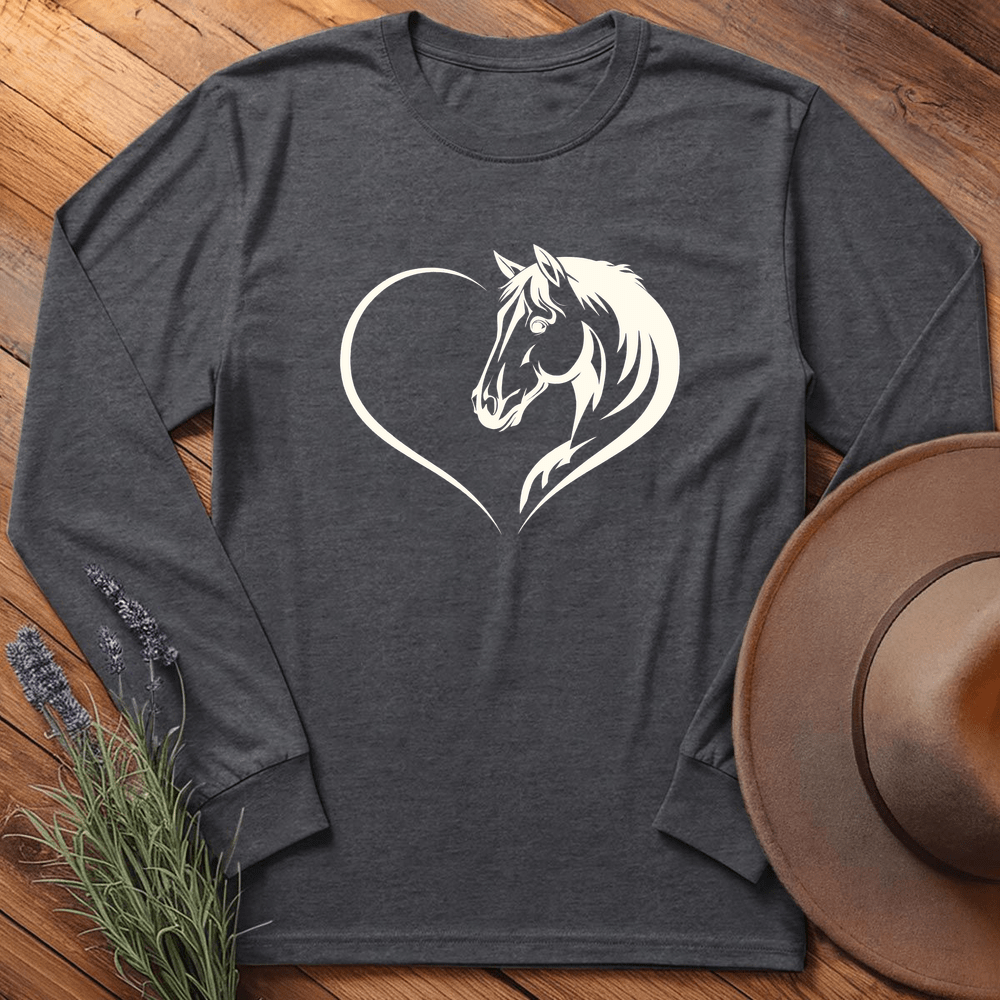 Horse Love 3 - Long Sleeves - Dark Heather