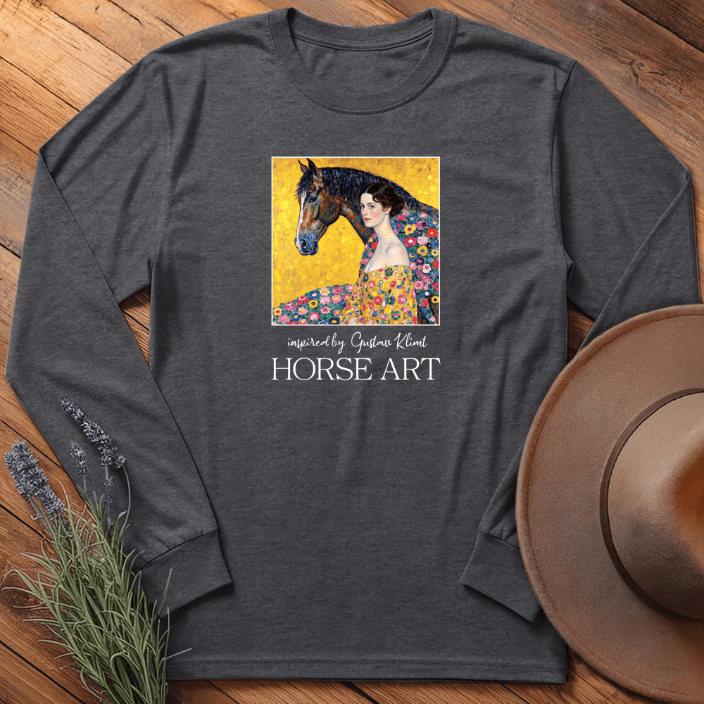 Horse Art Klimt - Long Sleeves - Dark Heather