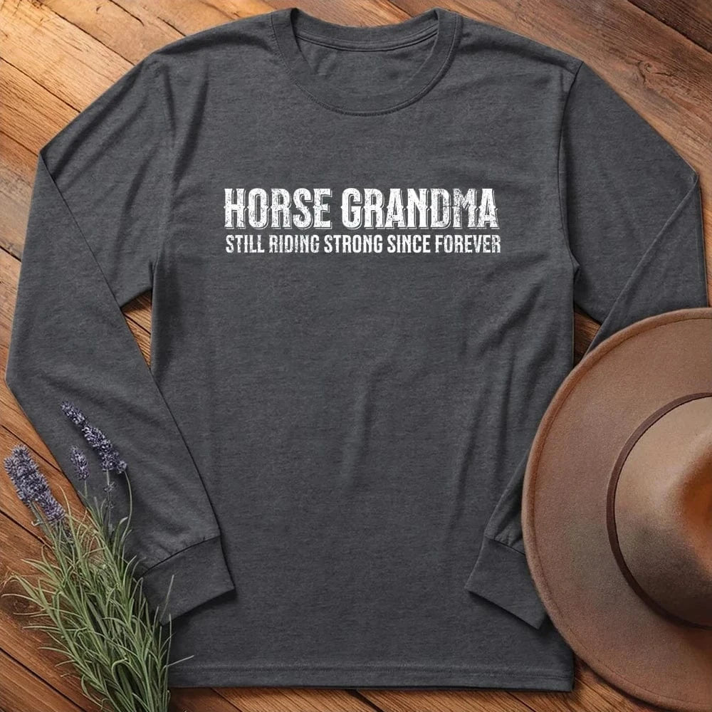 Horse Grandma - Long Sleeves - Dark Heather