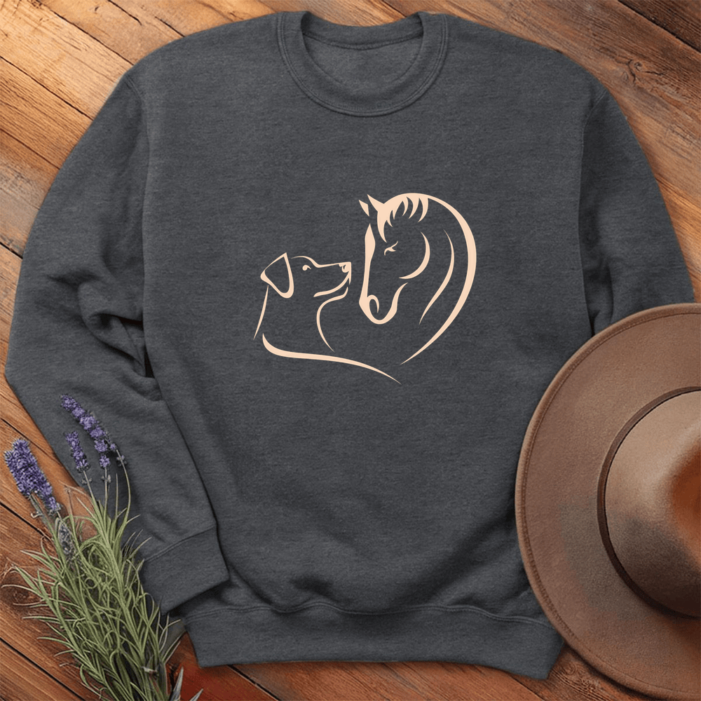 Horse & Dog Love - Sweatshirt - Dark Heather