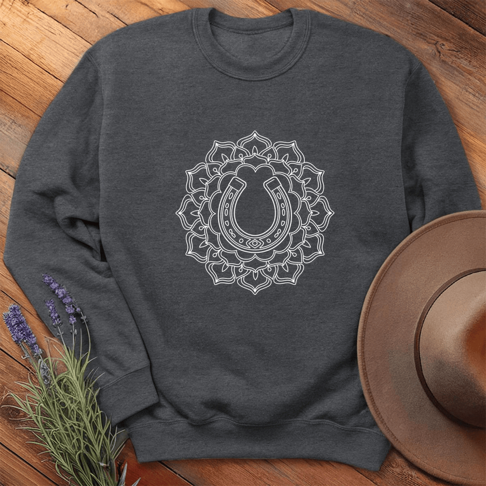 Mandala Horseshoe - Sweatshirt - Dark Heather