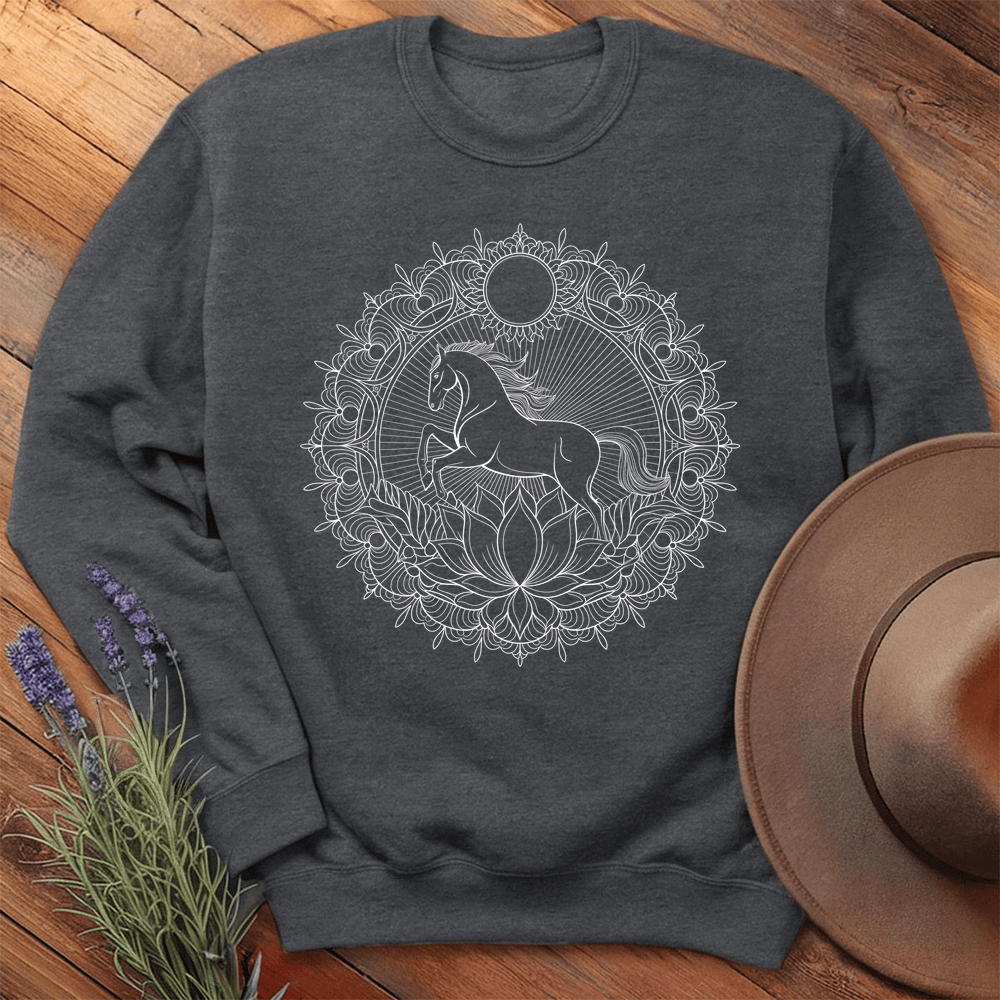 Mandala Horse - Swearshirt - Dark Heather