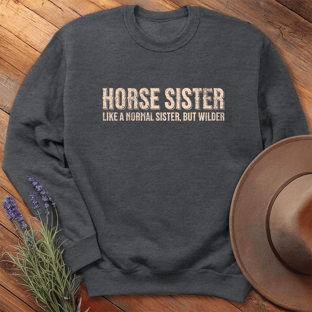 Horse Sister - Sweatshirt - Dark Heather