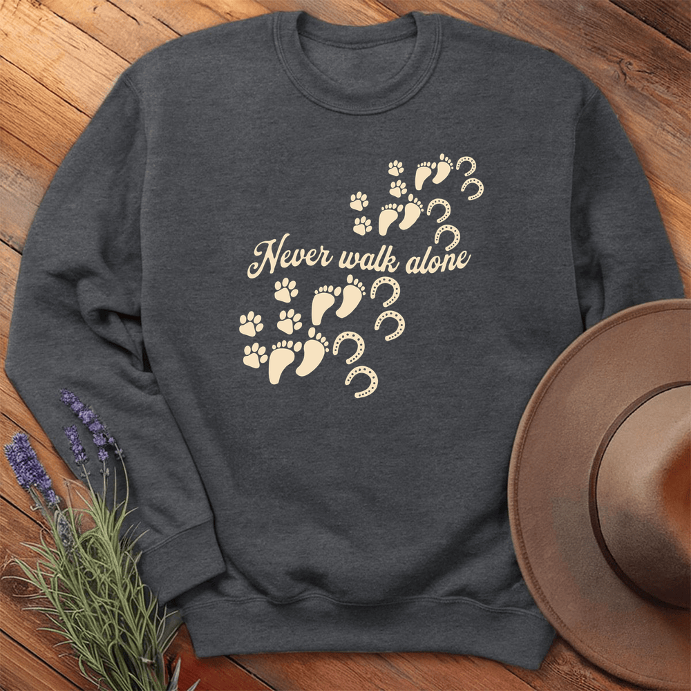 Never Walk Alone - Sweatshirt - Dark Heather