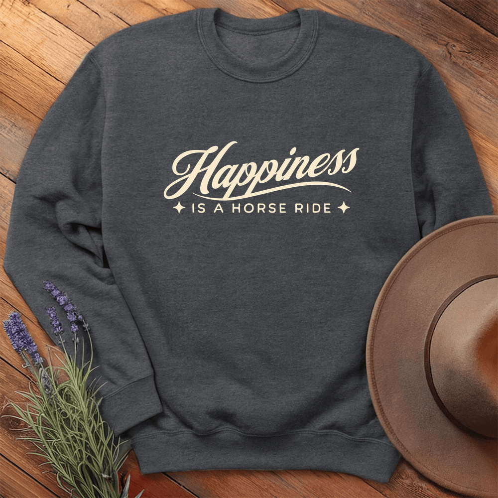 Happiness is a Horse Ride - Sweatshirt - Dark Heather