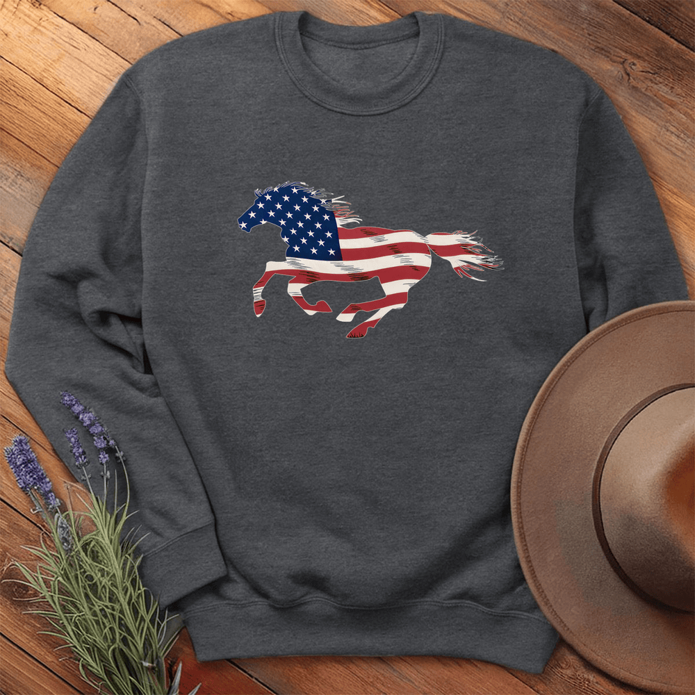 Horse USA - Sweatshirt - Dark Heather