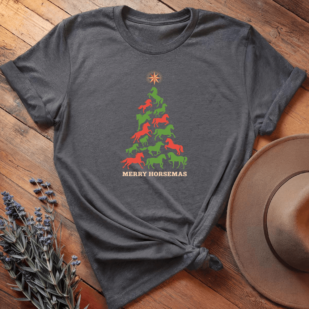 Xmas Horse Christmas Tree Art - Dark Heather