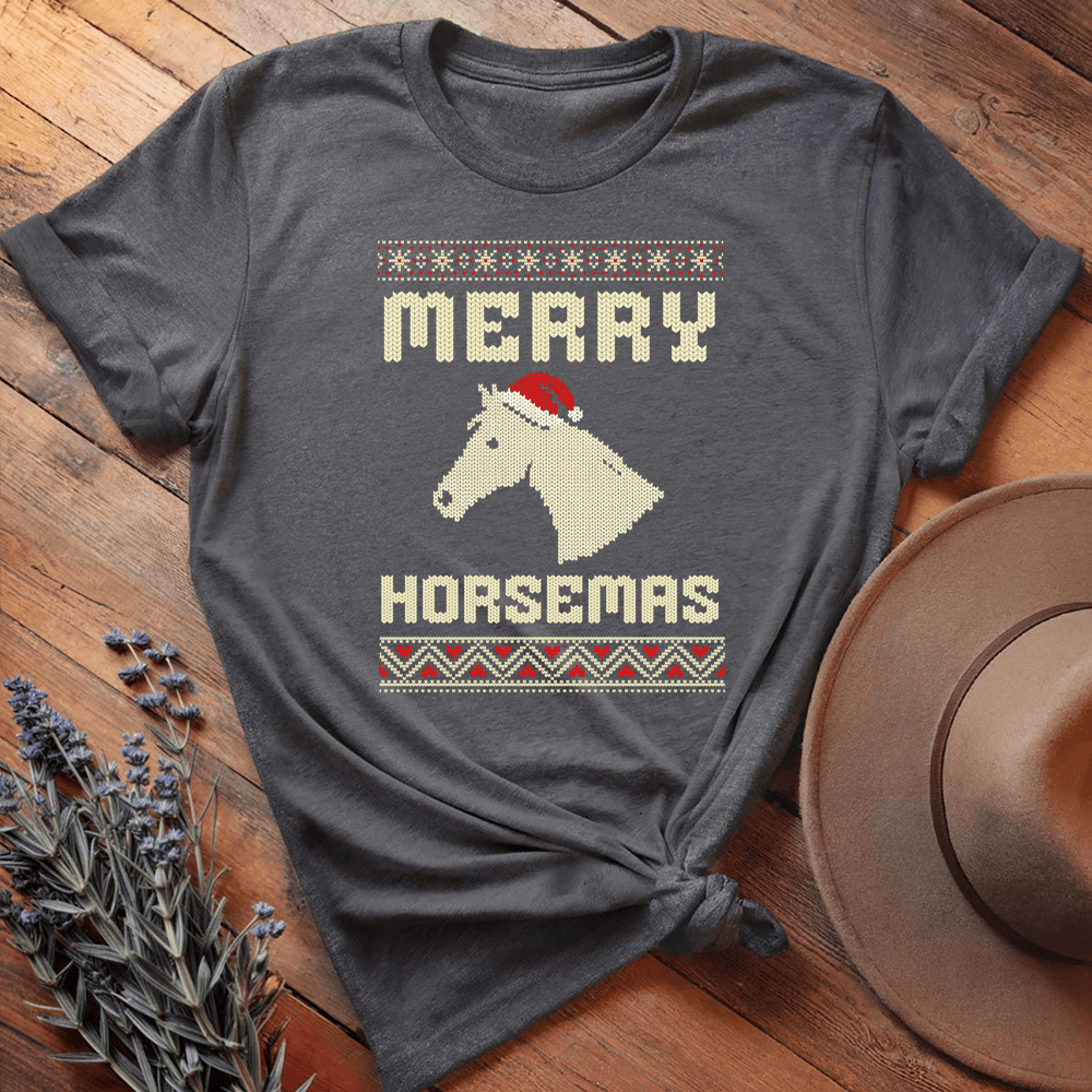 Xmas Horse Knit - Dark Heather