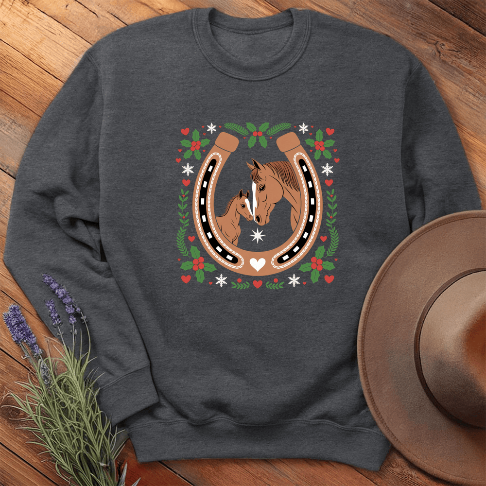 Xmas Horse Love - Sweatshirt - Dark Heather