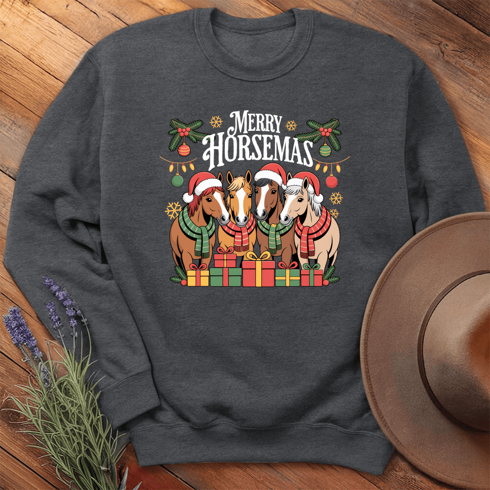 Merry Horsemas - Sweatshirt - Dark Heather