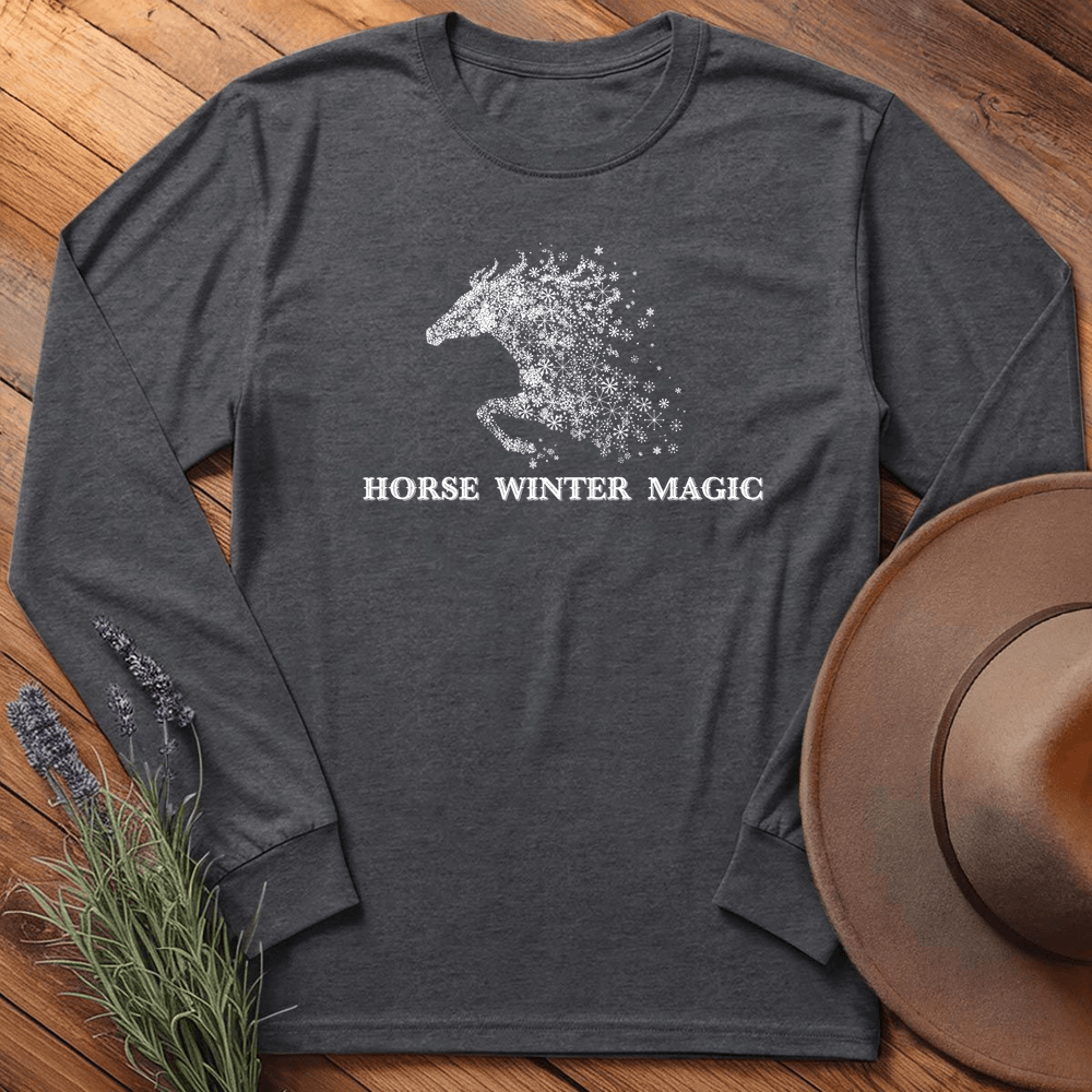 Horse Winter Magic 1 - Long Sleeve - Dark Heather