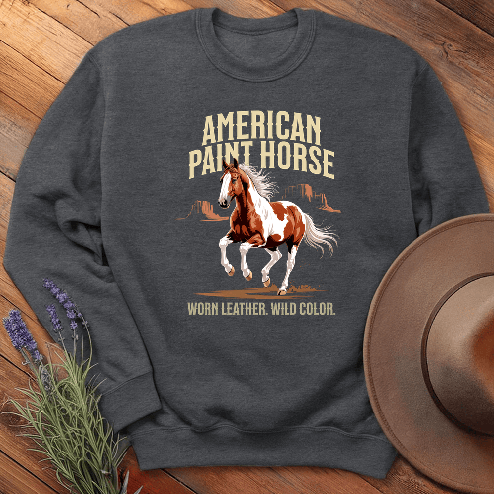 Breed Spirit, American Paint Horse - Sweatshirt - Dark Heather