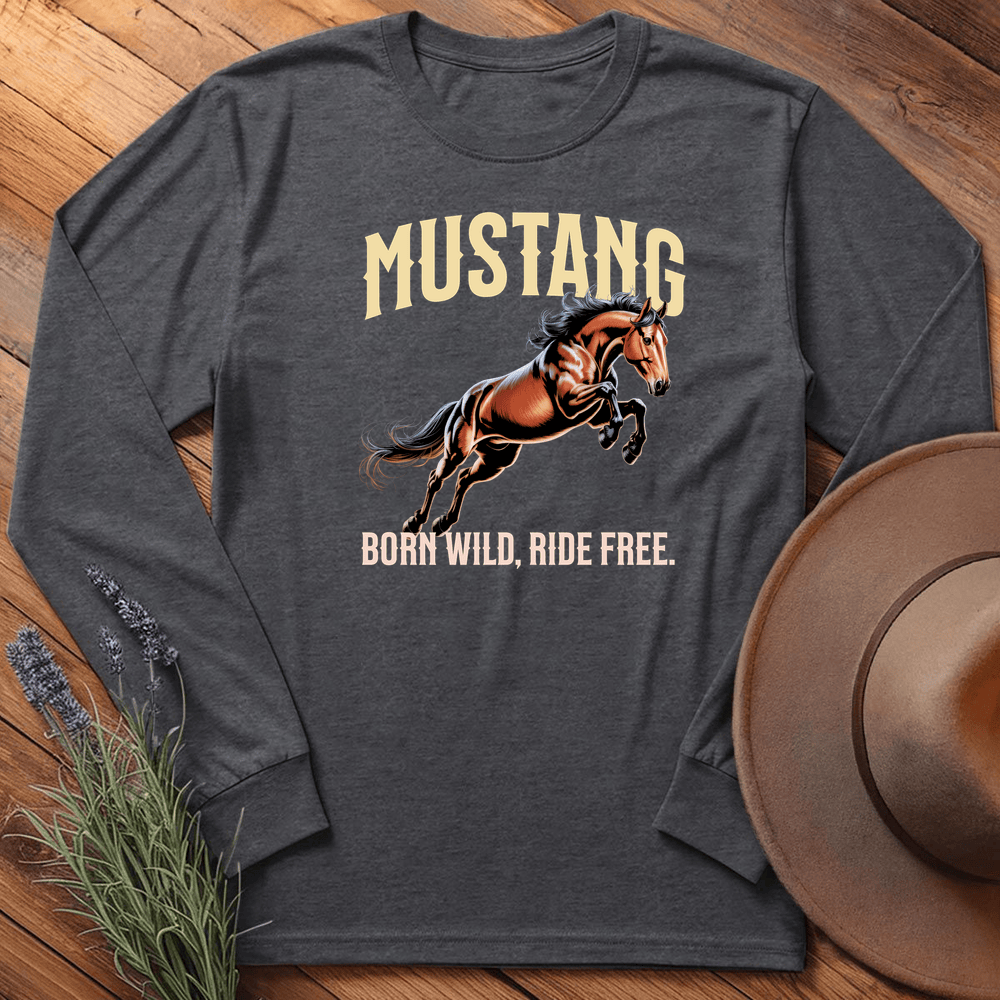 Breed Spirit, Mustang - Long Sleeve - Dark Heather