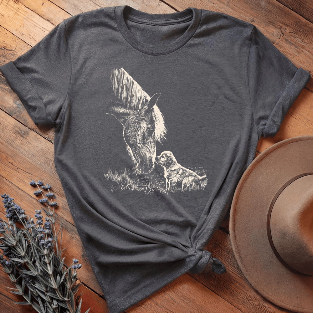 Vintage Horse & Dog 5 - Dark Heather