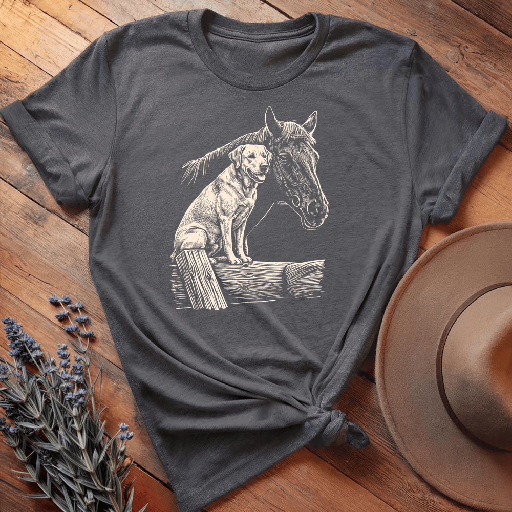 Horse & Labrador - Dark Heather