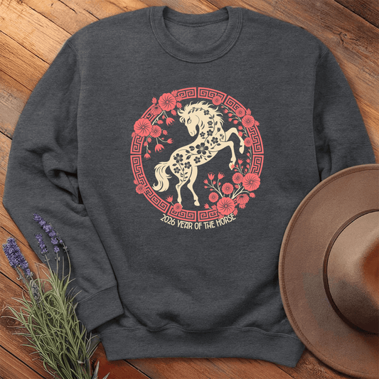 Year Of The Horse 9 - Sweatshirt - Dark Heather
