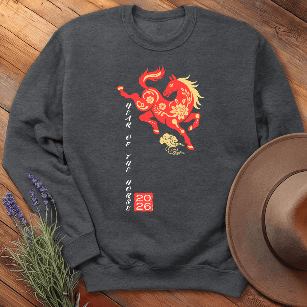 Year Of The Horse 6 - Sweatshirt - Dark Heather