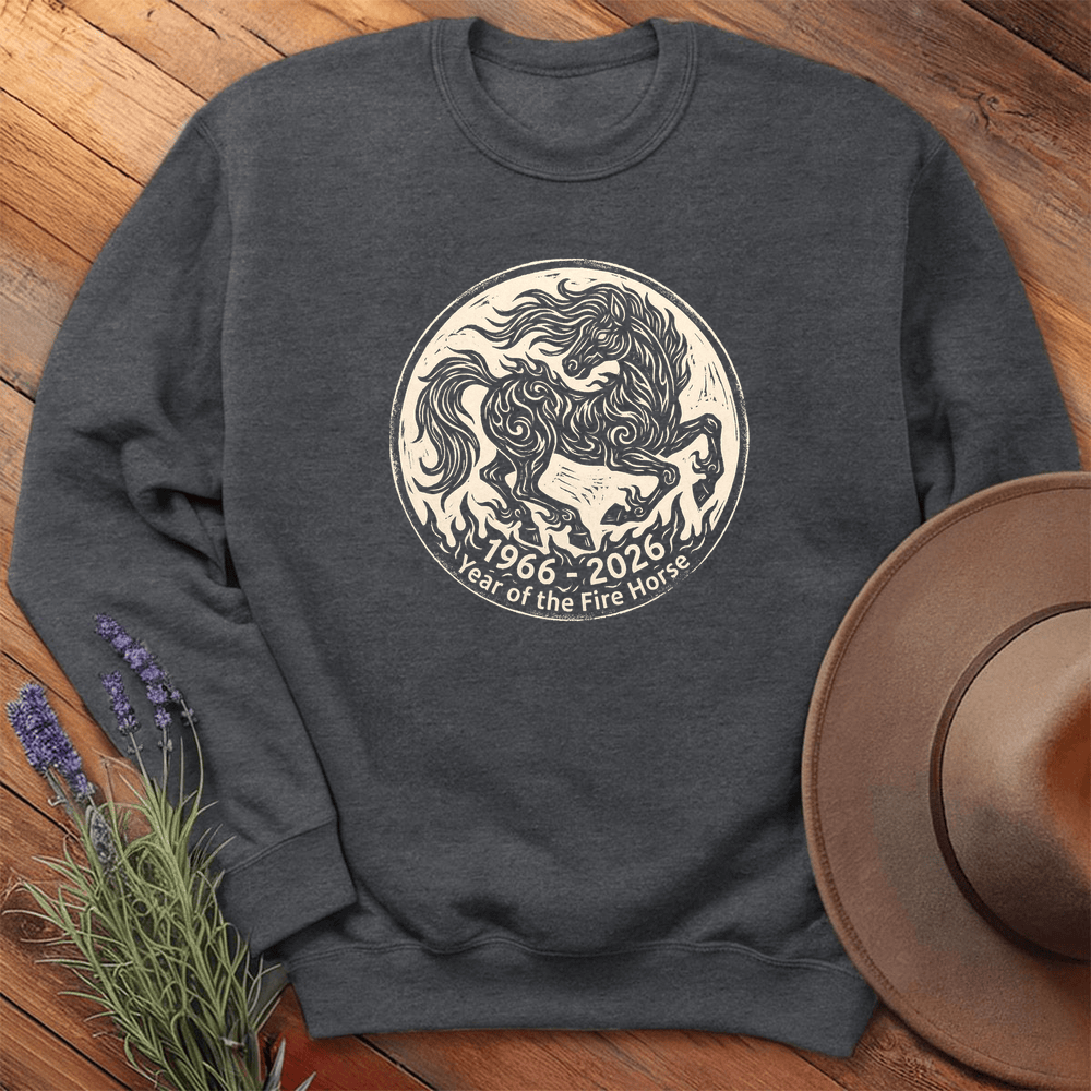 Year Of The Fire Horse 3 - Sweatshirt - Dark Heather