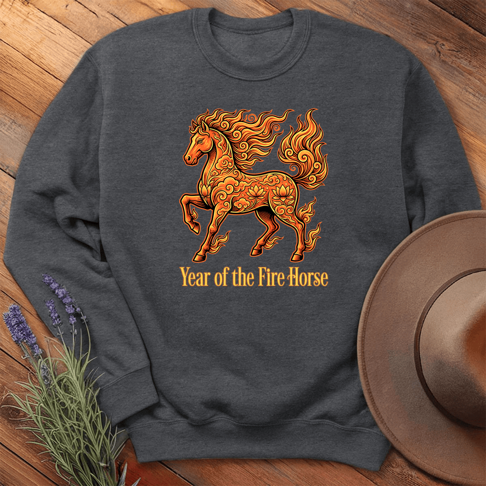 Year Of The Fire Horse 10 - Sweatshirt - Dark Heather