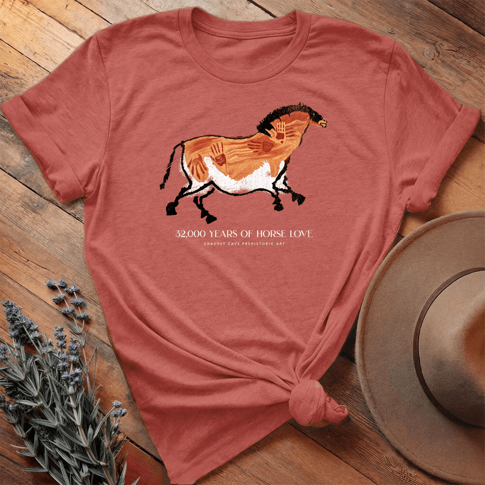 32,000 years of Horse Love - Premium Lightweight Tee - Heather Clay