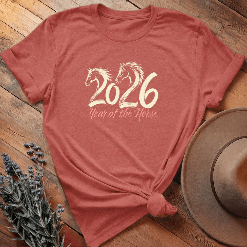 Year Of The Horse 2 - Premium Lightweight Tee - Heather Clay
