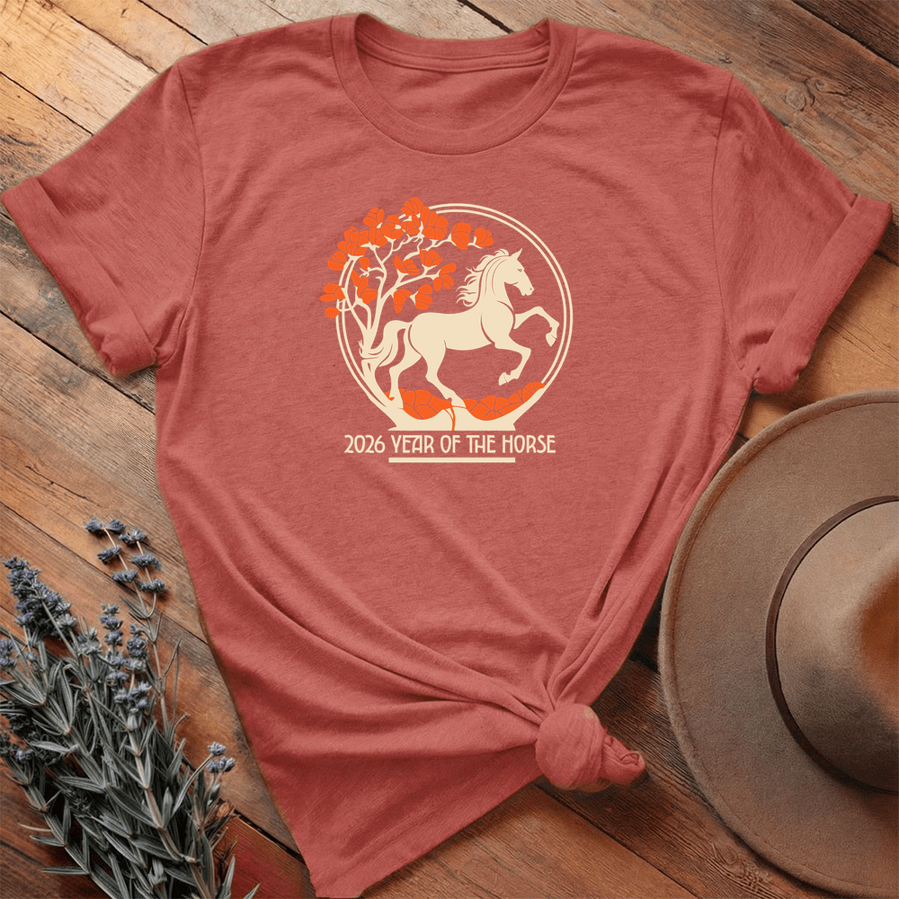 Year Of The Horse 8 - Premium Lightweight Tee - Heather Clay