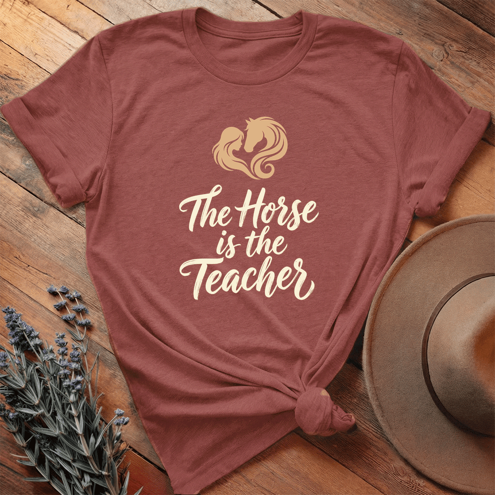 The Horse is the Teacher  - Premium Lightweight Tee - Heather Clay