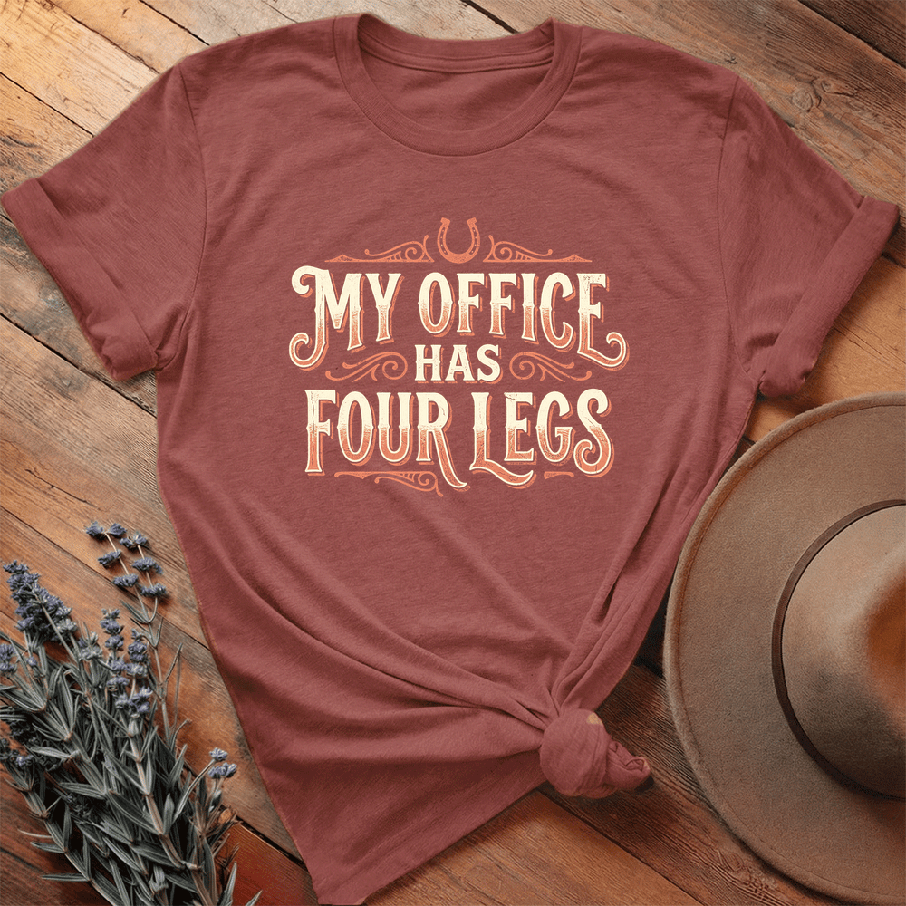 My Office has 4 legs - Premium Lightweight Tee - Heather Clay
