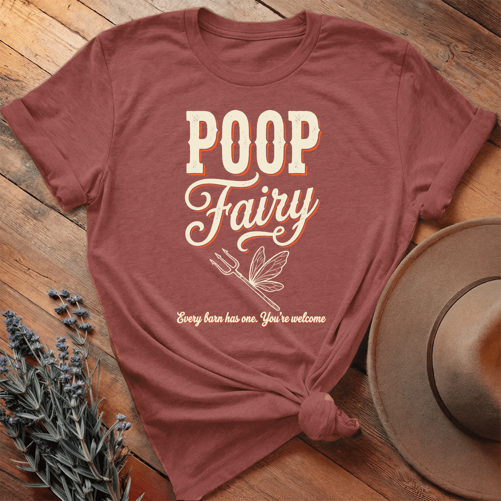 Poop Fairy 2 - Premium Lightweight Tee - Heather Clay
