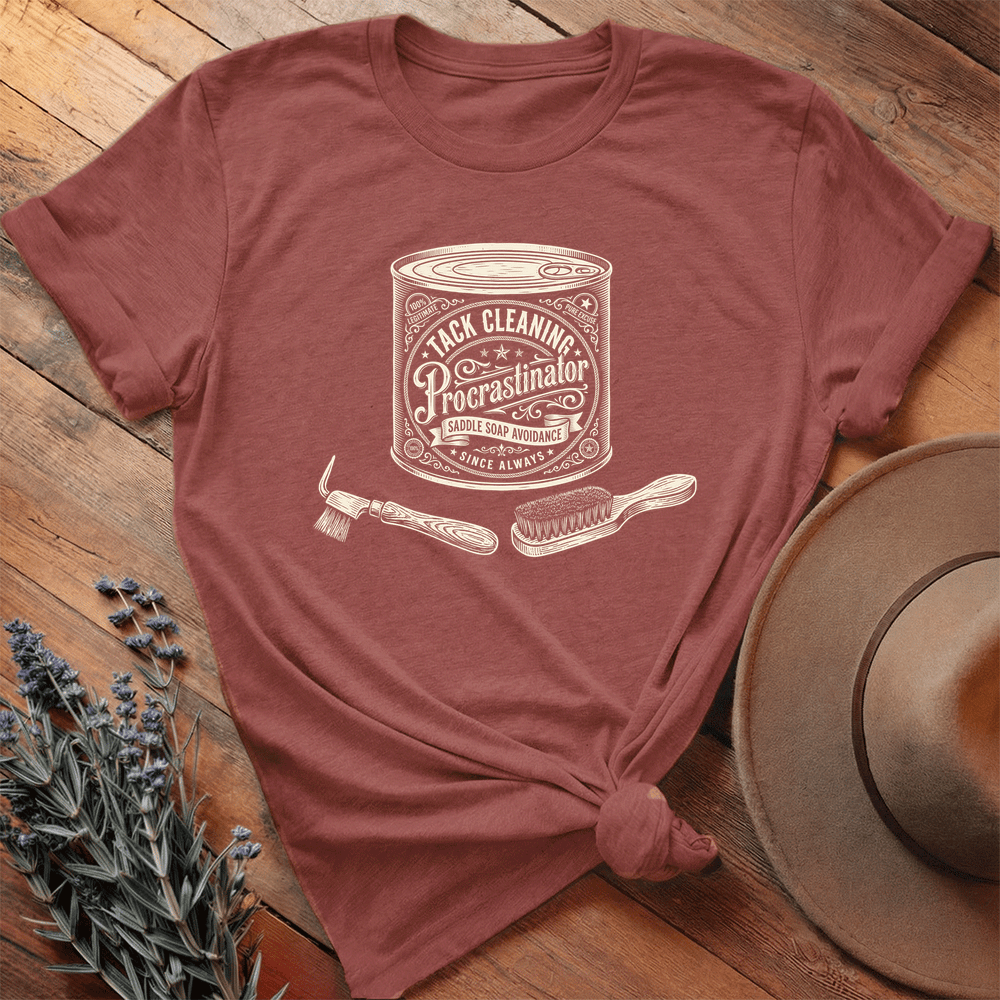 Tack Cleaning Procrastinator 2 - Premium Lightweight Tee - Heather Clay