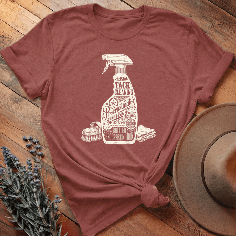 Tack Cleaning Procrastinator 1 - Premium Lightweight Tee - Heather Clay