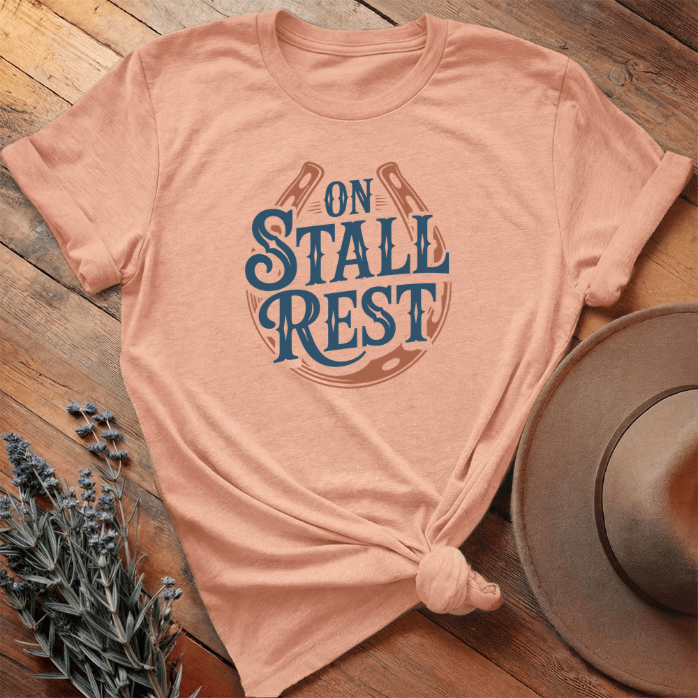 On Stall Rest - Premium Lightweight Tee - Heather Peach