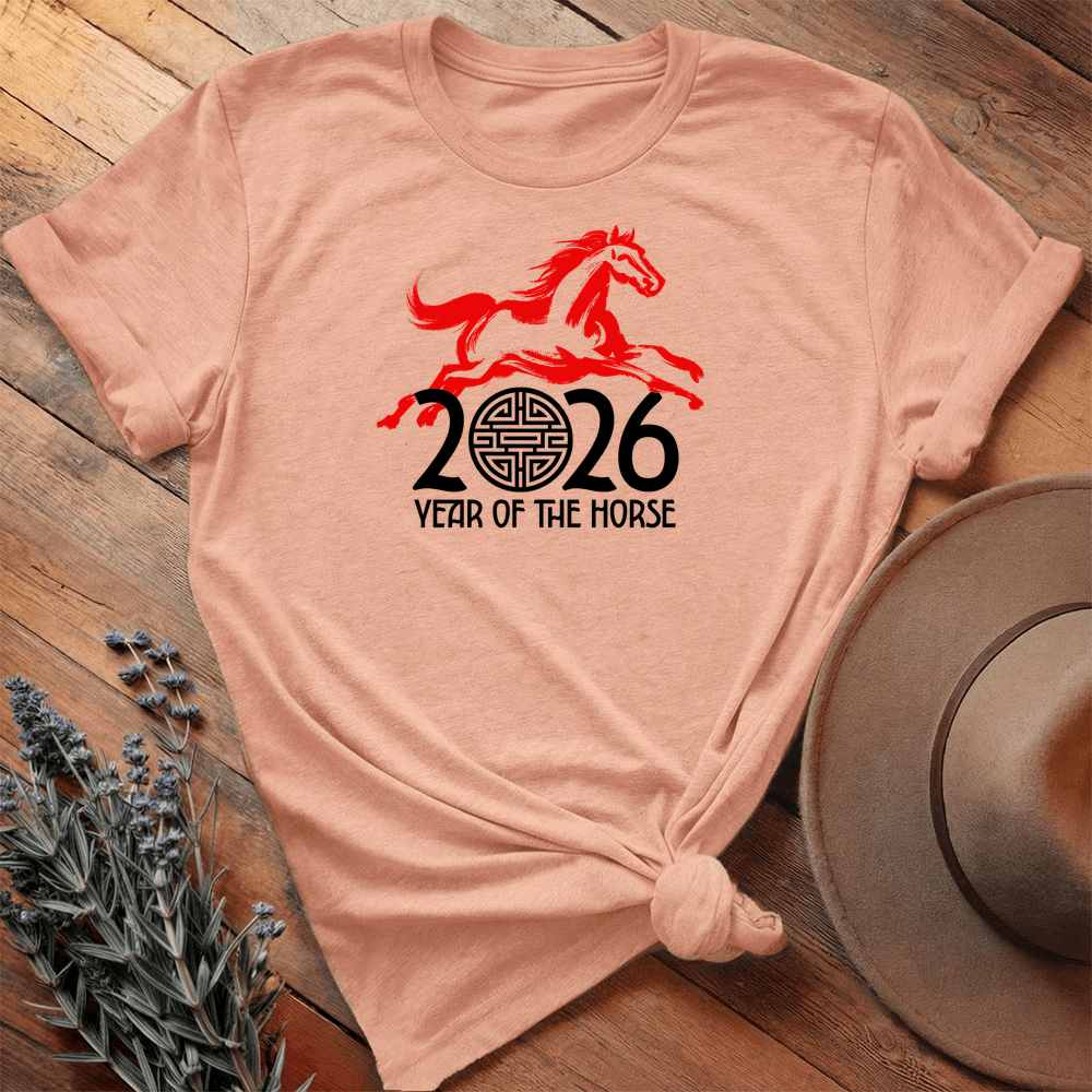 Year Of The Horse 10 - Premium Lightweight Tee - Heather Peach