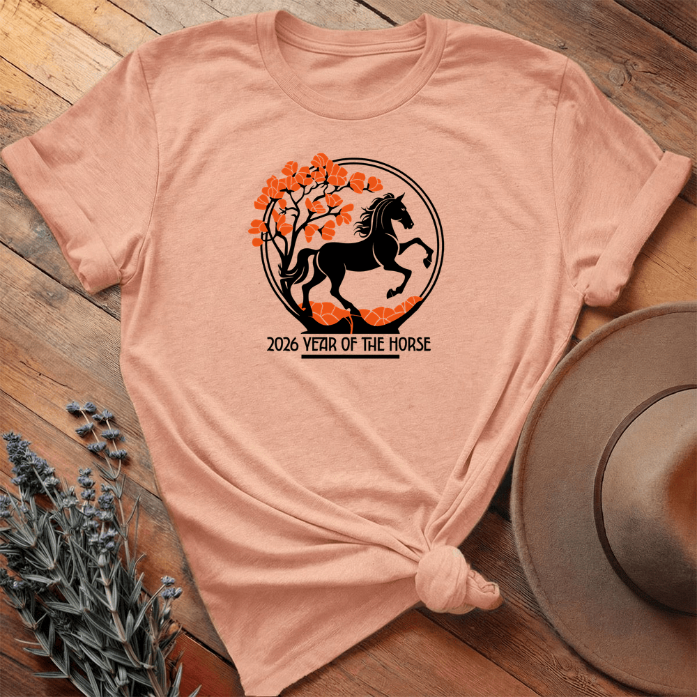 Year Of The Horse 8 - Premium Lightweight Tee - Heather Peach