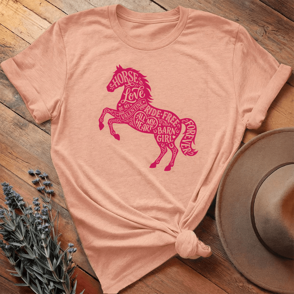 Horse Love Silhouette - Heather Peach