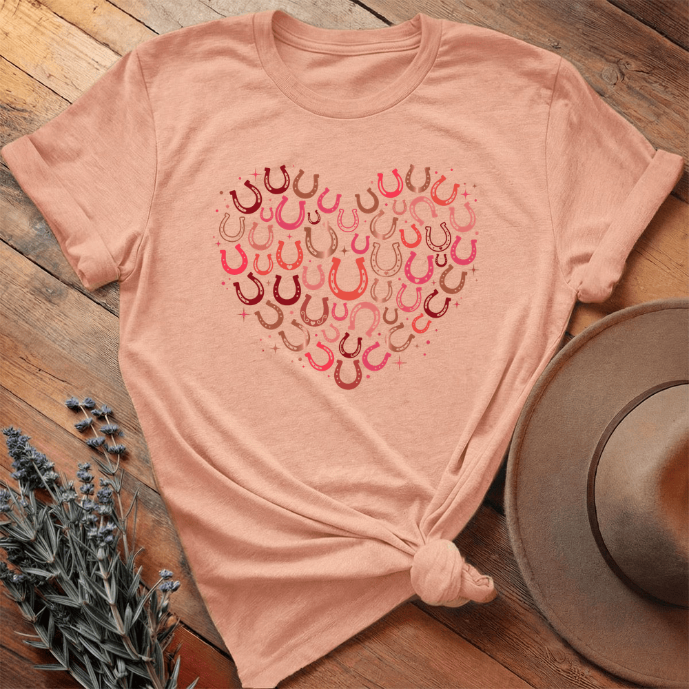 Valentine Serie Heart Horseshoes Art Light - Heather Peach