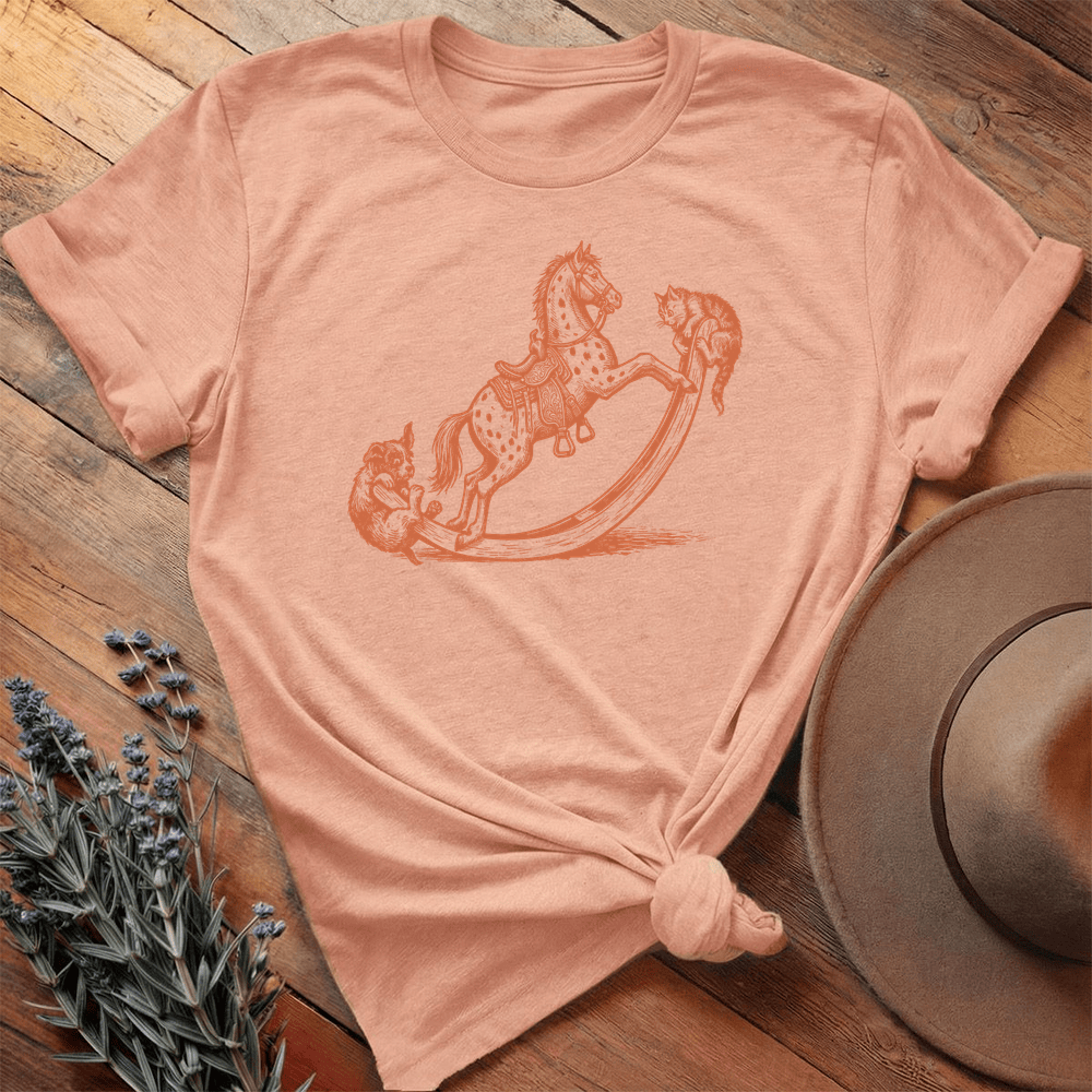 Vintage Horse Dog 7 - Premium Lightweight Tee - Heather Peach
