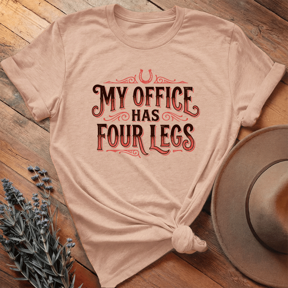 My Office has 4 legs - Premium Lightweight Tee - Heather Peach