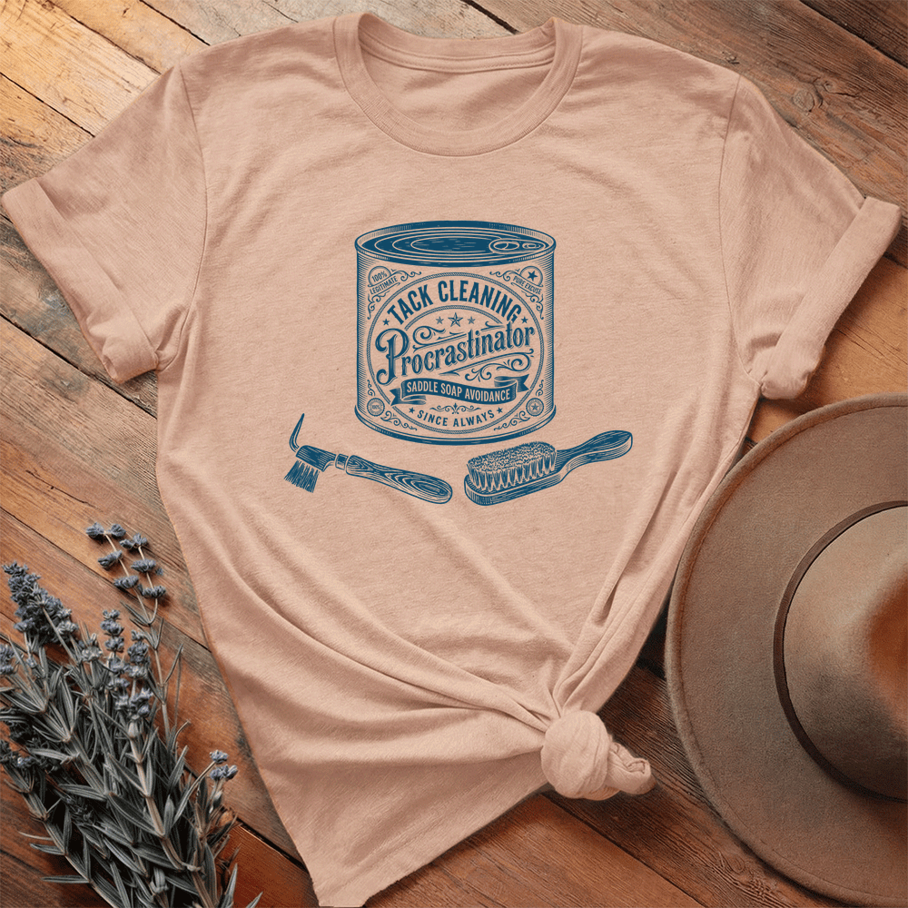 Tack Cleaning Procrastinator 2 - Premium Lightweight Tee - Heather Peach