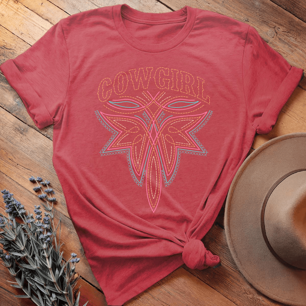 Stitching Cowgirl - Heather Red