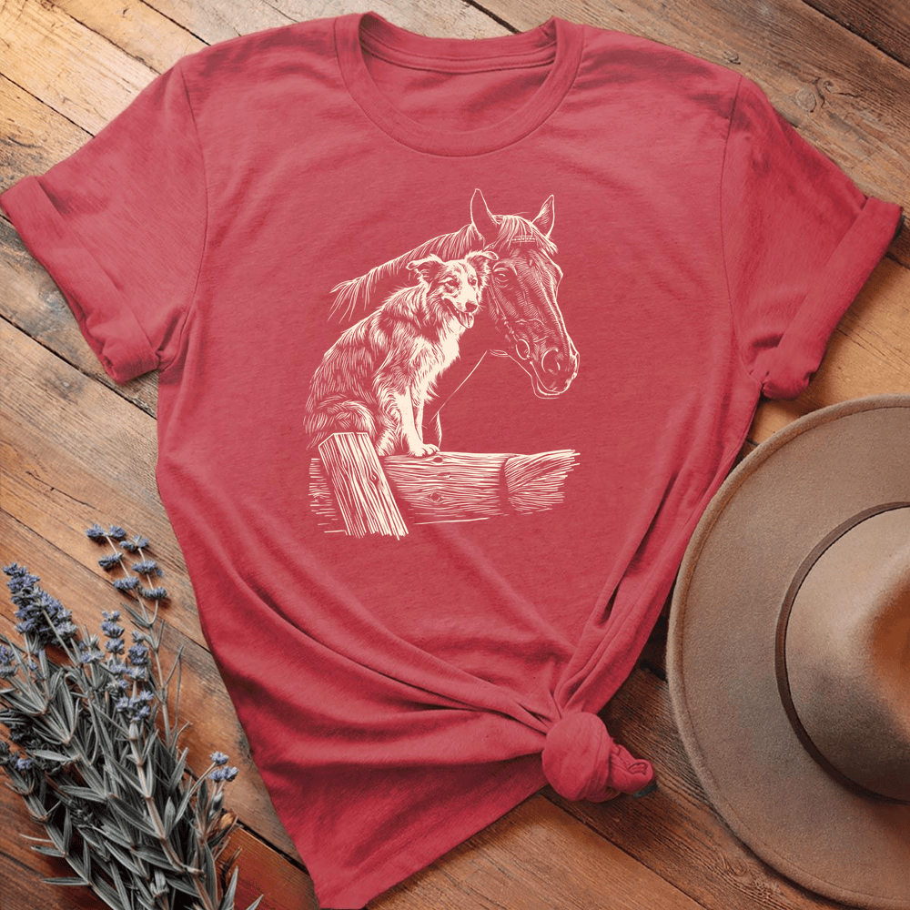 Vintage Horse & Dog 1 - Heather Red