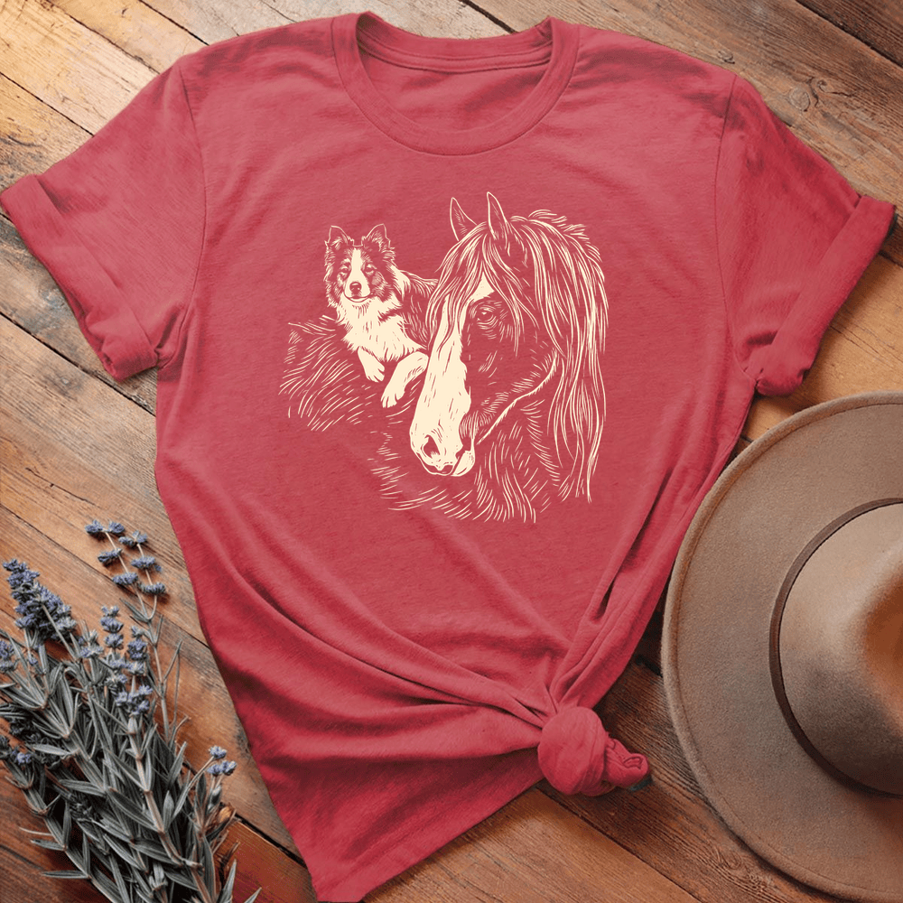 Vintage Horse & Dog 2 - Heather Red
