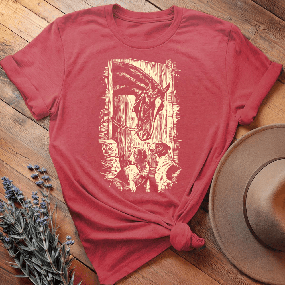 Vintage Horse & Dog 3 - Heather Red