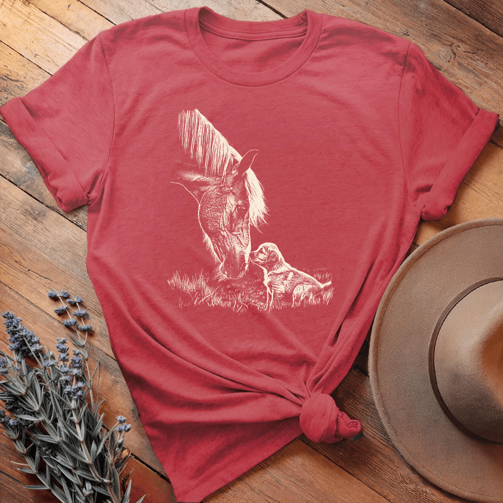 Vintage Horse & Dog 5 - Heather Red